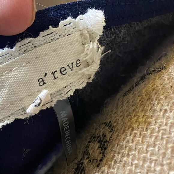 Anthropologie A’reve blue sweater with white lace ruffle size small - Picture 7 of 7
